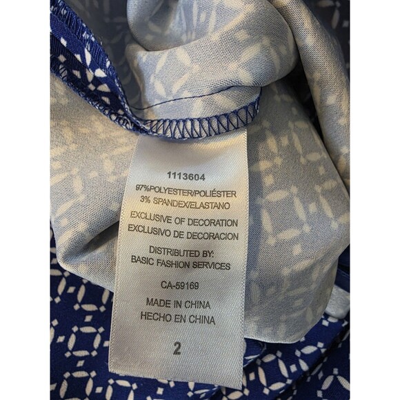 Mario Serrani Dress Blue White Size 2 Sleeveless Italy - Picture 7 of 7